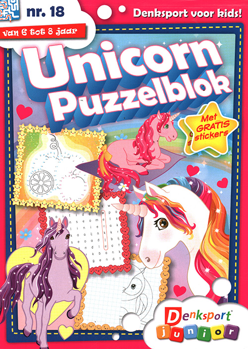 Denksport voor kids! Unicorn Puzzelblok - 18 2023