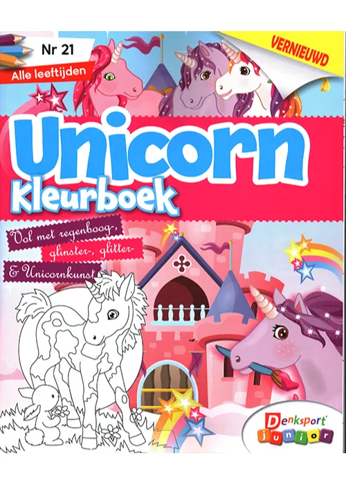 Denksport voor kids! Unicorn Kleurboek - 21 2024