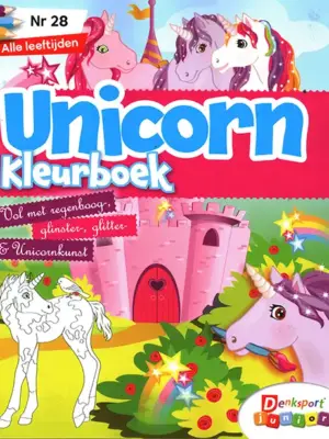 Denksport voor kids! Unicorn Kleurblok - 28 2026